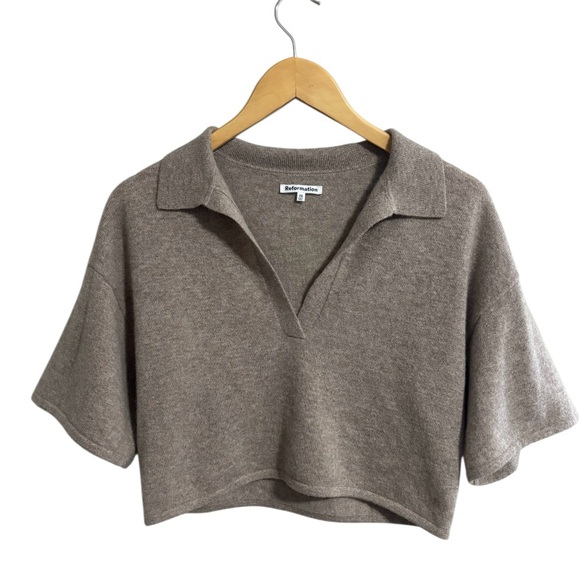 Reformation Maye Cashmere Polo Sweater - Picture 3 of 10